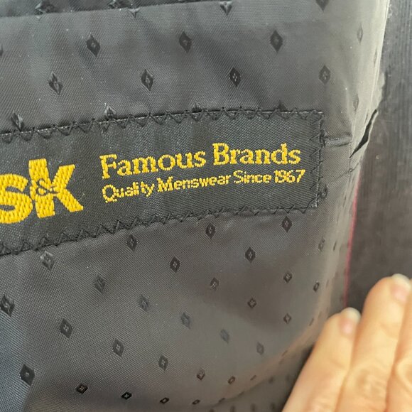 Men's Villini Jacket by S&K Famous Brands Size 44L Black Corduroy Paisley - Picture 7 of 9